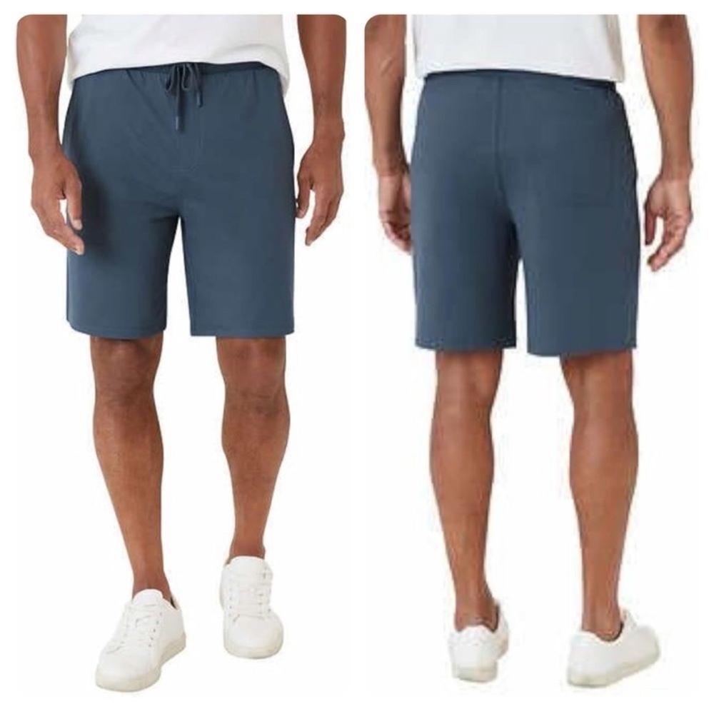 Eddie‎ Bauer Knit Lounge Shorts Drawstring Casual Athletic Blue Mens - Sz Medium